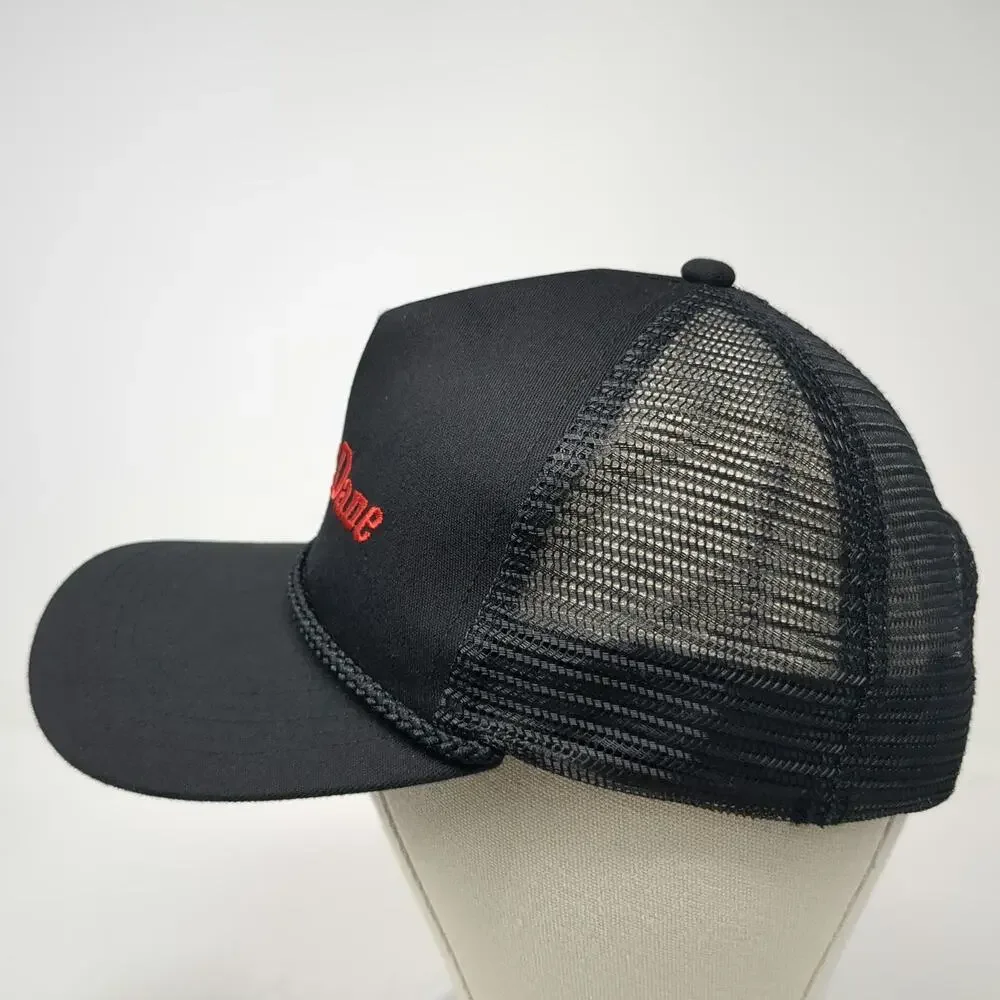 Gramling Trucker Hat Black One Size Great Dane Rope Mesh Snapback Green Brim
